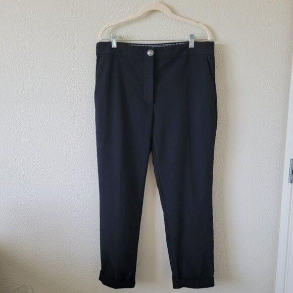 Zara Other - ZARA Black Textured Chino Pants Size XXL Ankle Cuffed Stretchy Elevated Casual